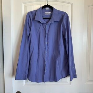 NON-IRON Calvin Klein long sleeve button down' men's shirt blue XL